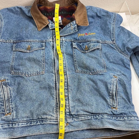 Tony Lama Mens Denim Fleece Lined Jacket Size Large - Picture 8 of 8